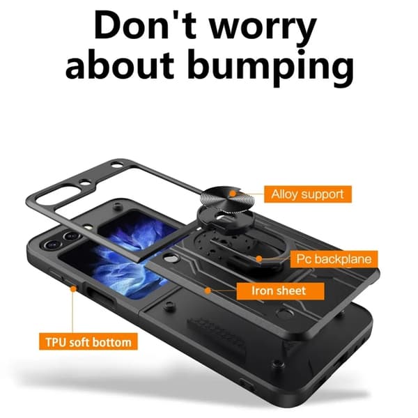 Galaxy Z Flip 6 5G Mobilskal Stativ - Grå