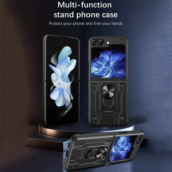 Galaxy Z Flip 6 5G Mobilskal Stativ - Grå