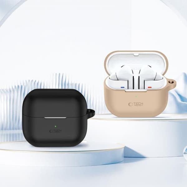 Tech-Protect Galaxy Buds 3/3 Pro Skal Silikon Hook - Crayon Grå