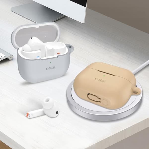 Tech-Protect Galaxy Buds 3/3 Pro Skal Silikon Hook - Crayon Grå