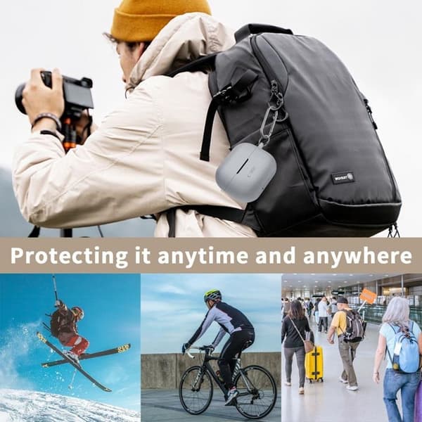 Tech-Protect Galaxy Buds 3/3 Pro Skal Silikon Hook - Crayon Grå