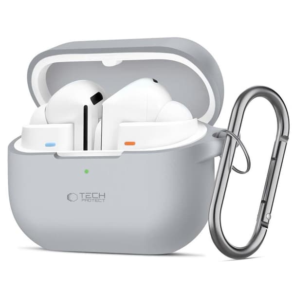 Tech-Protect Galaxy Buds 3/3 Pro Skal Silikon Hook - Crayon Grå