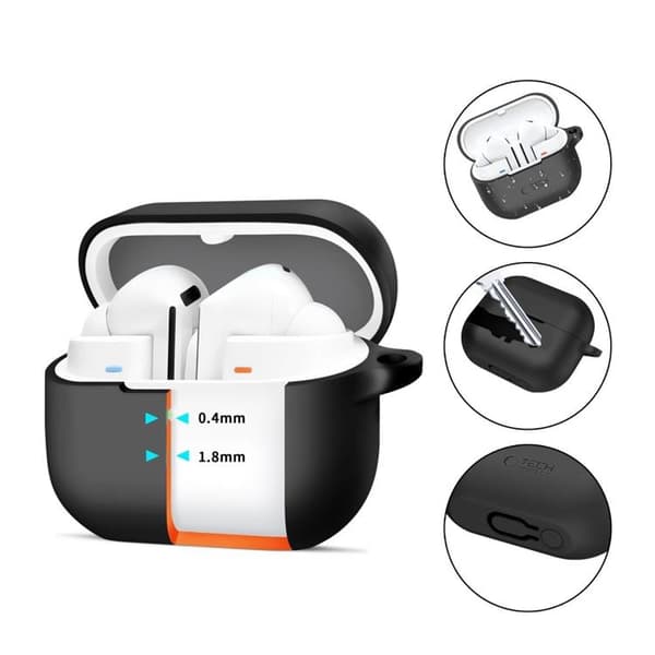 Tech-Protect Galaxy Buds 3/3 Pro Skal Silikon Hook - Svart