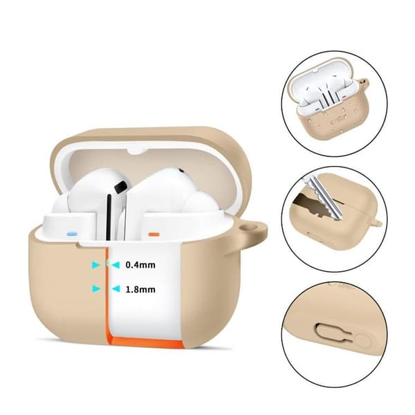 Tech-Protect Galaxy Buds 3/3 Pro Skal Silikon Hook - Cafe Latte
