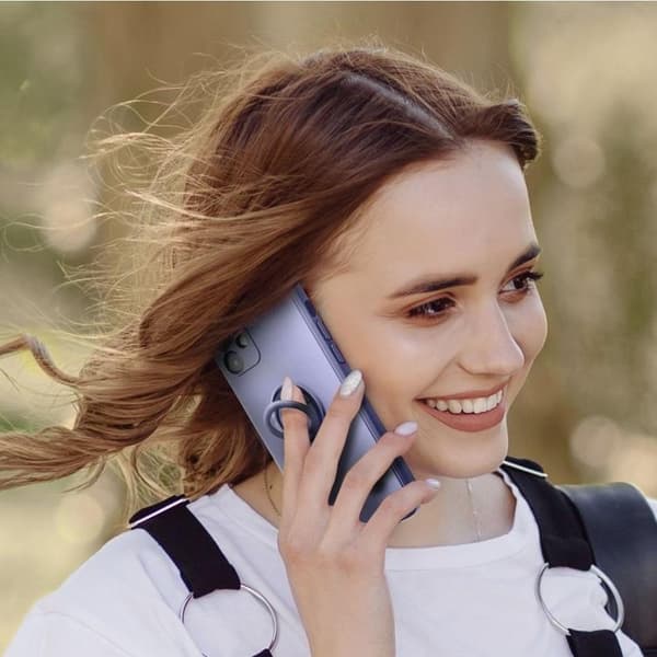 iPhone 16e Mobilskal Silikon Ring - Violett