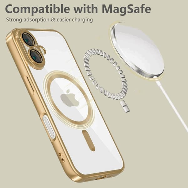 Tech-Protect iPhone 16e Mobilskal Magsafe Magflex - Shiny Guld
