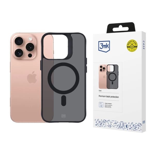 3MK iPhone 16 Pro Mobilskal Magsafe Smoke - Svart