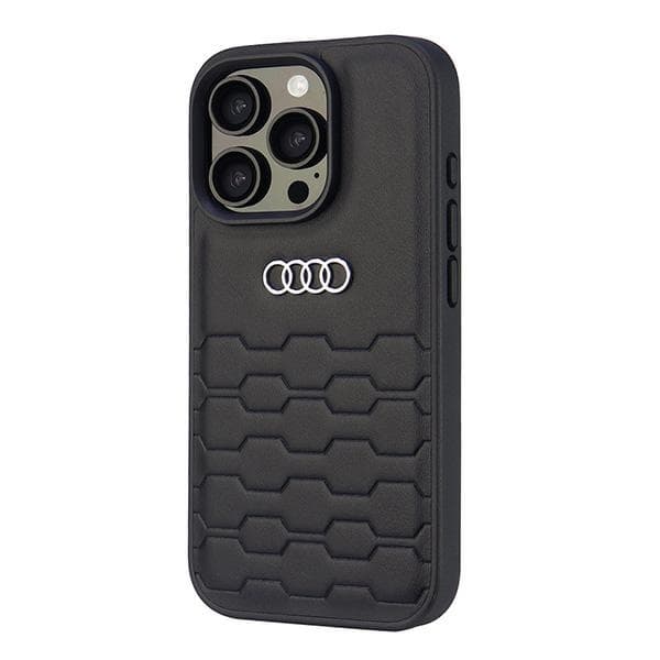 Audi iPhone 16 Pro Mobilskal Syntetiskt Läder - Svart