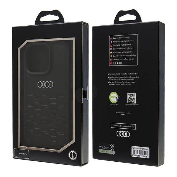 Audi iPhone 16 Pro Mobilskal Syntetiskt Läder - Svart