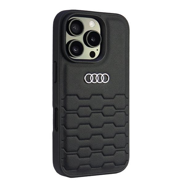 Audi iPhone 16 Pro Mobilskal Syntetiskt Läder - Svart