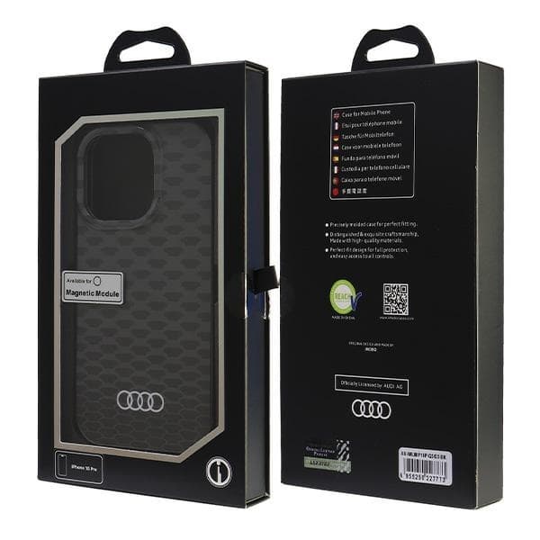 Audi iPhone 16 Pro Mobilskal MagSafe IML Stitching - Svart