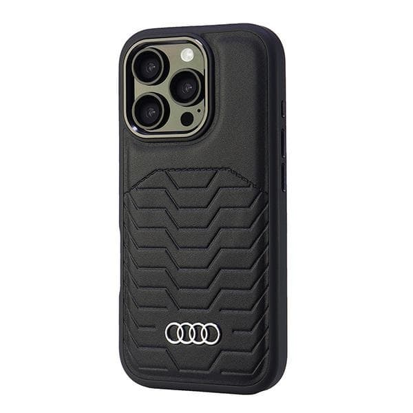 Audi iPhone 16 Pro Mobilskal MagSafe Syntetiskt Läder - Svart