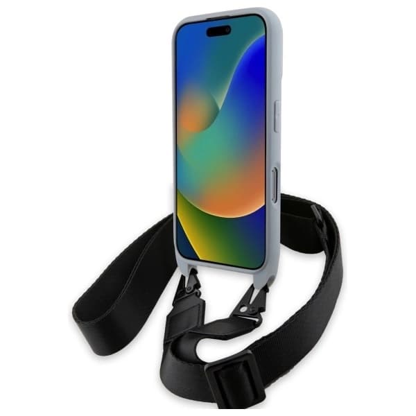 BMW iPhone 16 Pro Mobilskal Carbon Stripe & Strap - Grå