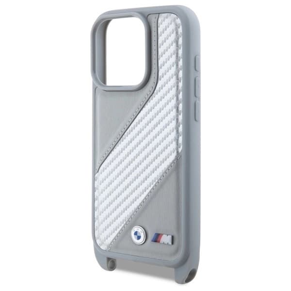 BMW iPhone 16 Pro Mobilskal Carbon Stripe & Strap - Grå