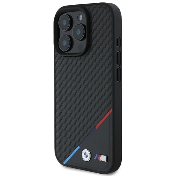 BMW iPhone 16 Pro Mobilskal MagSafe Carbon Tricolor - Svart