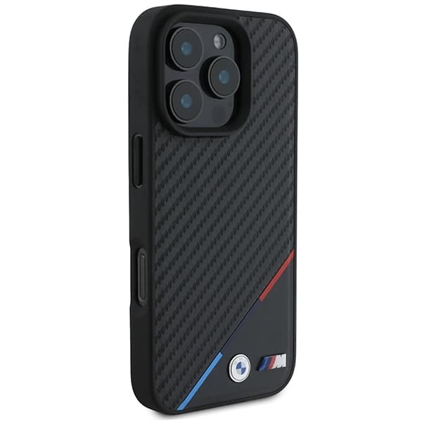 BMW iPhone 16 Pro Mobilskal MagSafe Carbon Tricolor - Svart