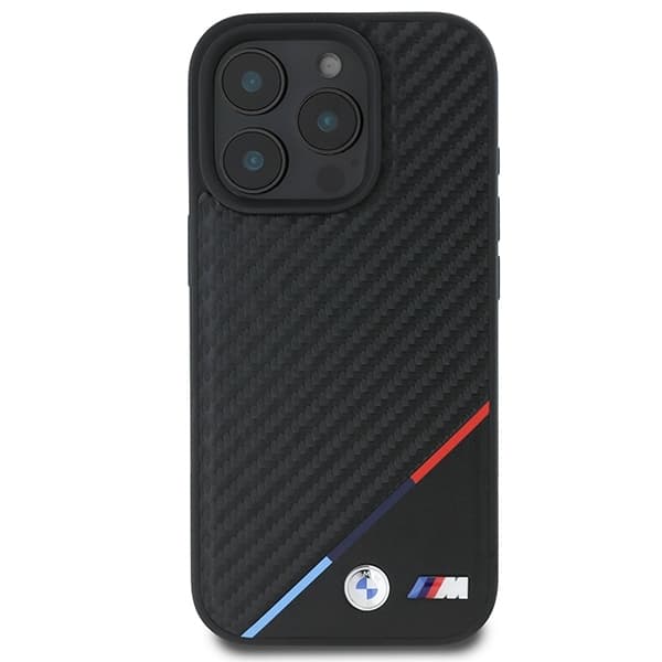 BMW iPhone 16 Pro Mobilskal MagSafe Carbon Tricolor - Svart