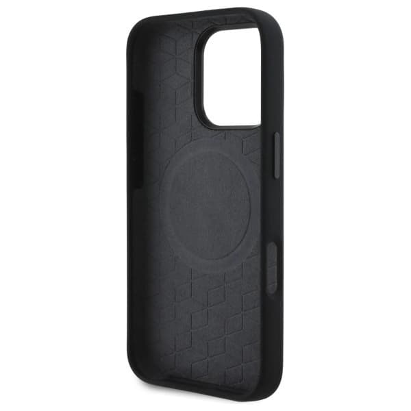 BMW iPhone 16 Pro Mobilskal MagSafe Silikon Printed Ring - Svart