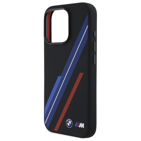 BMW iPhone 16 Pro Mobilskal MagSafe Silikon Random Lines - Svart