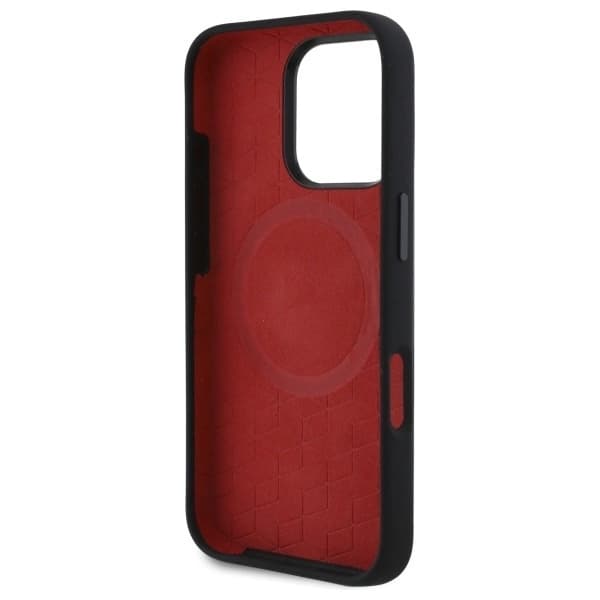 BMW iPhone 16 Pro Mobilskal MagSafe Silikon Random Lines - Svart