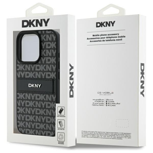 DKNY iPhone 16 Pro Mobilskal Texture Tonal Stripe - Svart
