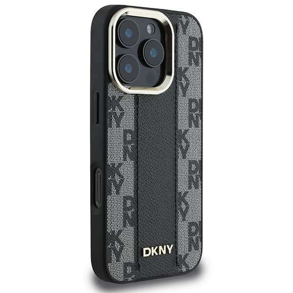 DKNY iPhone 16 Pro Mobilskal MagSafe Checkered Pattern - Svart
