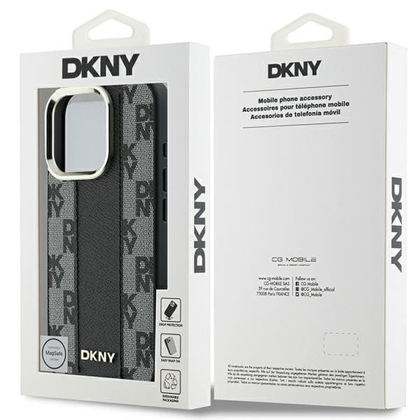 DKNY iPhone 16 Pro Mobilskal MagSafe Checkered Pattern - Svart