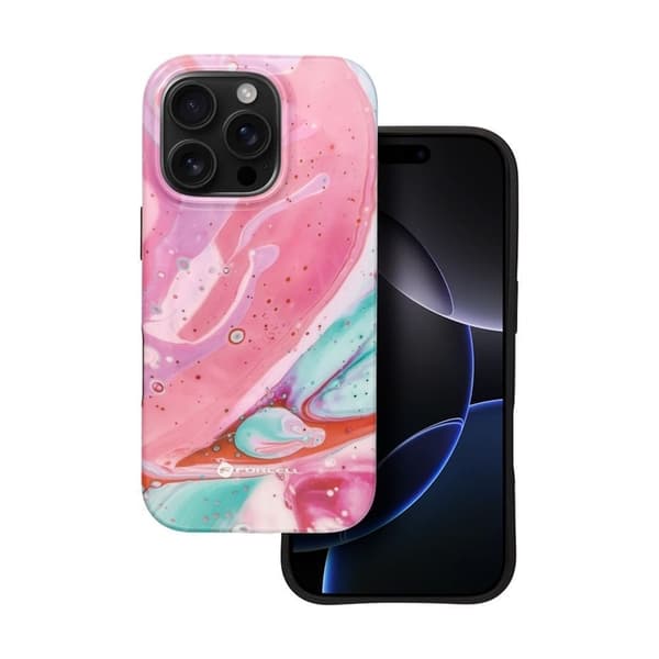 Forcell iPhone 16 Pro Mobilskal MagSafe Mirage - Rosa Marble