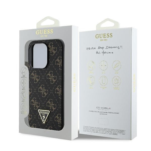 Guess iPhone 16 Pro Mobilskal 4G Triangle - Svart