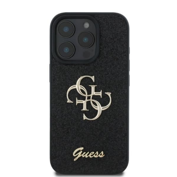Guess iPhone 16 Pro Mobilskal Fixed Glitter Big 4G - Svart