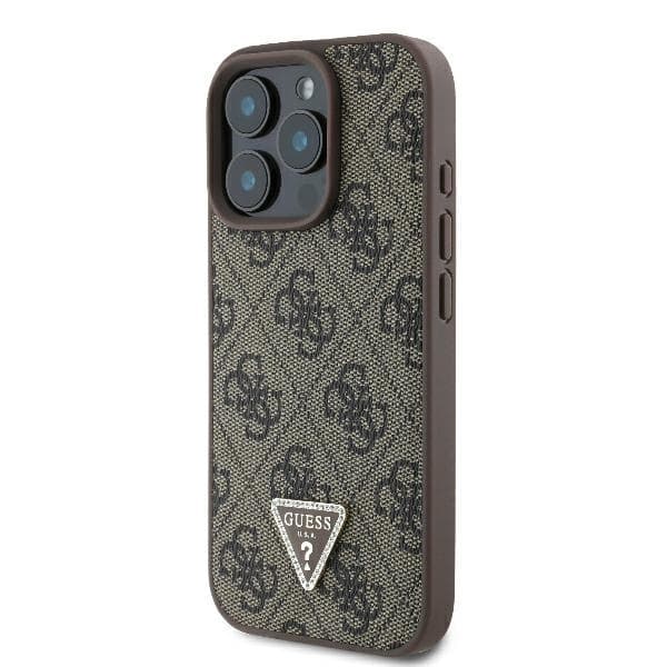 Guess iPhone 16 Pro Mobilskal 4G Triangle Strass - Brun