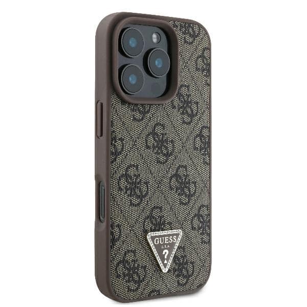 Guess iPhone 16 Pro Mobilskal 4G Triangle Strass - Brun