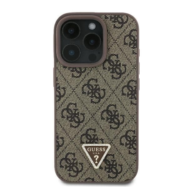 Guess iPhone 16 Pro Mobilskal 4G Triangle Strass - Brun