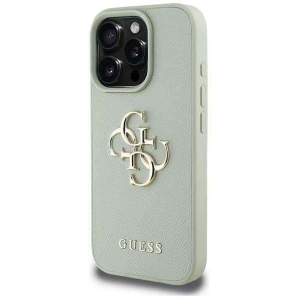 Guess iPhone 16 Pro Mobilskal Grained Big 4G Small Classic Logo - Grön