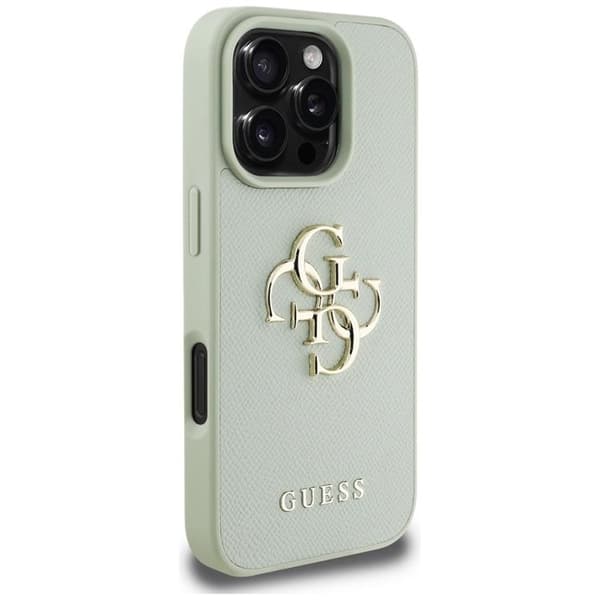 Guess iPhone 16 Pro Mobilskal Grained Big 4G Small Classic Logo - Grön