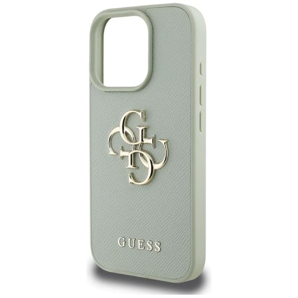 Guess iPhone 16 Pro Mobilskal Grained Big 4G Small Classic Logo - Grön