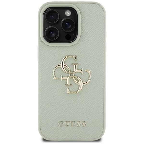 Guess iPhone 16 Pro Mobilskal Grained Big 4G Small Classic Logo - Grön