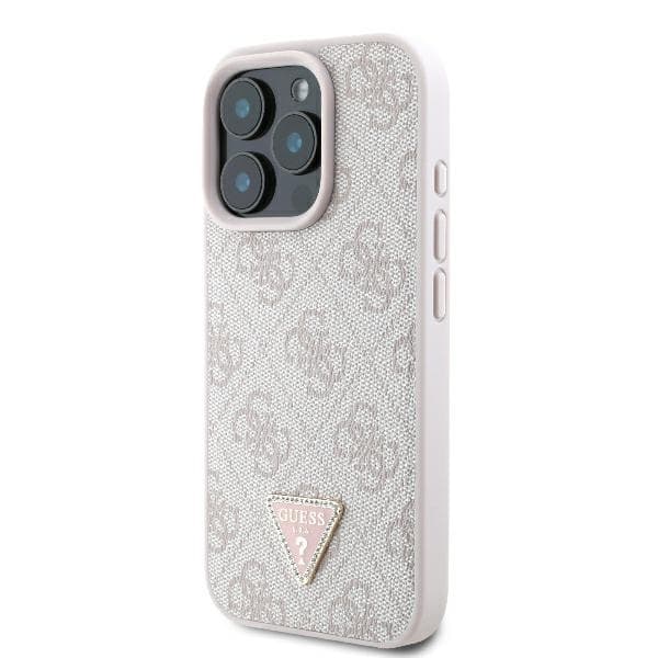 Guess iPhone 16 Pro Mobilskal 4G Triangle Strass - Rosa