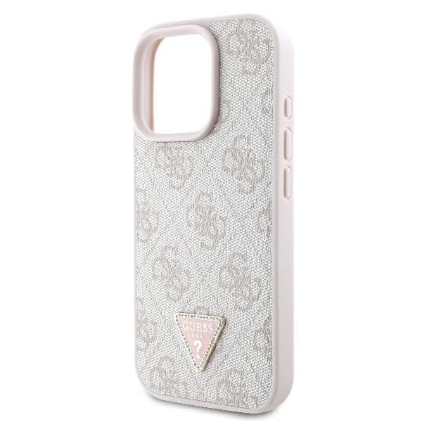 Guess iPhone 16 Pro Mobilskal 4G Triangle Strass - Rosa