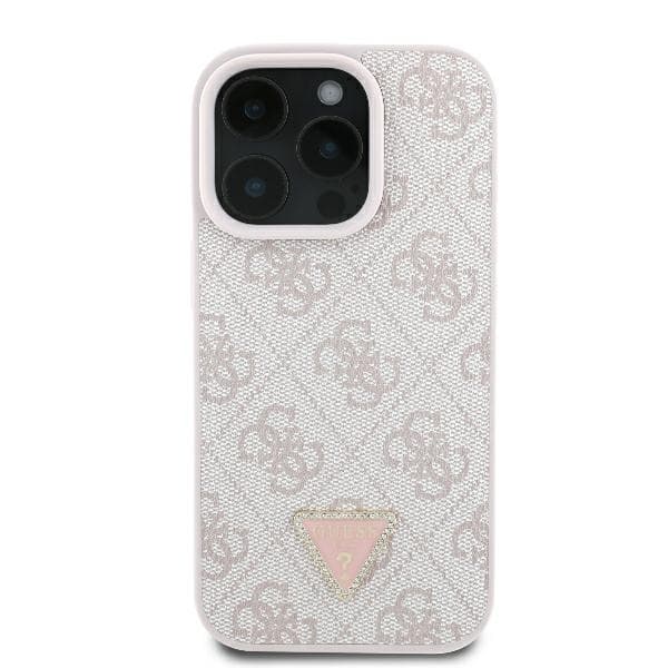 Guess iPhone 16 Pro Mobilskal 4G Triangle Strass - Rosa