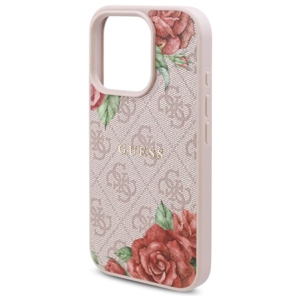 Guess iPhone 16 Pro Mobilskal MagSafe 4G Flowers Print - Rosa