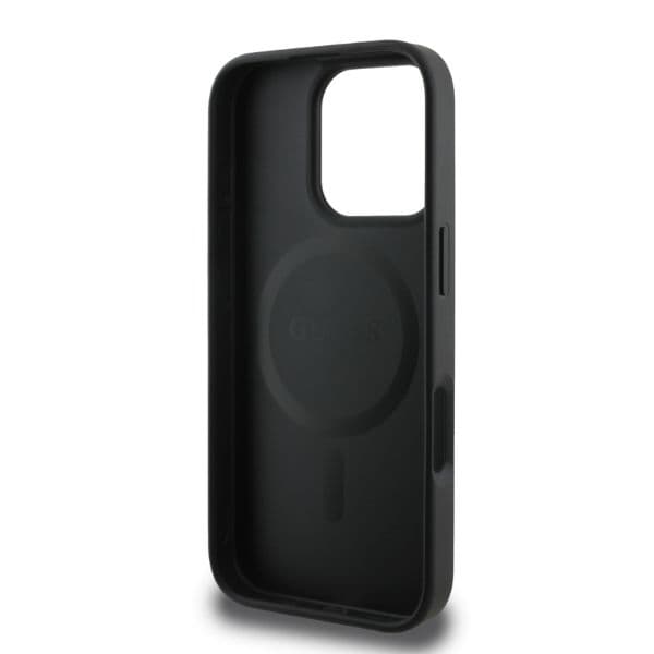Guess iPhone 16 Pro Mobilskal MagSafe 4G Printed Stripes - Svart