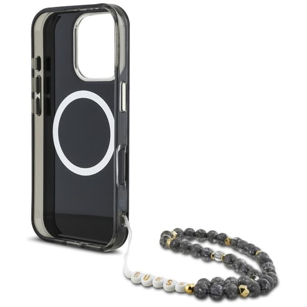 Guess iPhone 16 Pro Mobilskal Magsafe Palm Trees Med Pearl Strap
