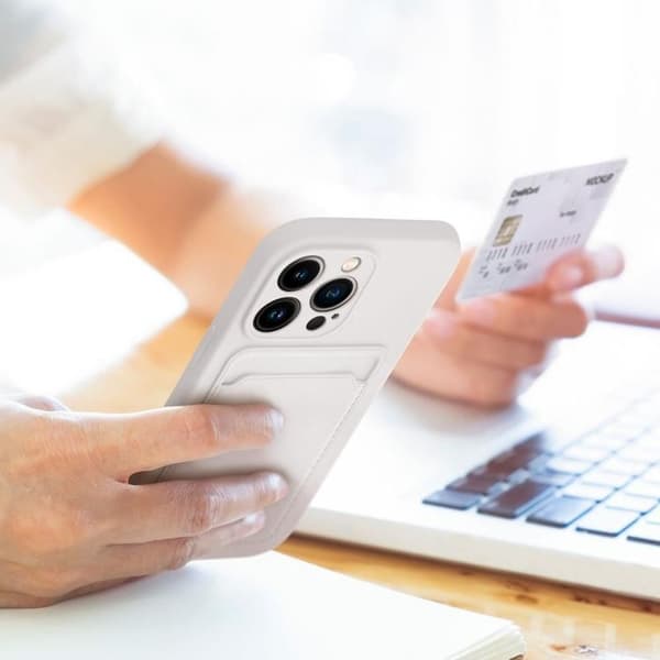 iPhone 16 Pro Mobilskal Korthållare - Vit