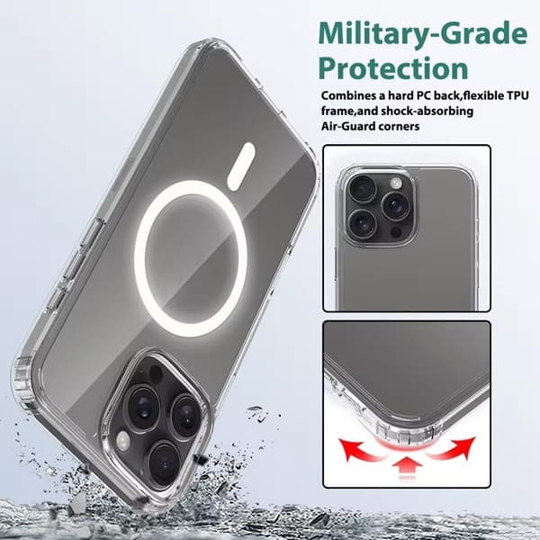 iPhone 16 Pro Mobilskal MagSafe Anti Shock 1.5 mm - Transparent