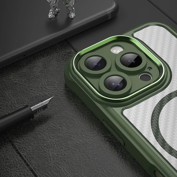 iPhone 16 Pro Mobilskal MagSafe Silikon Leading - Grön