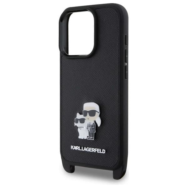 Karl Lagerfeld iPhone 16 Pro Mobilskal Karl&Choupette Metal Pin CBDY Strap
