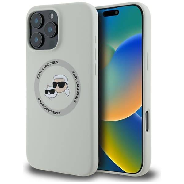 Karl Lagerfeld iPhone 16 Pro Mobilskal Magsafe Double Heads - Beige