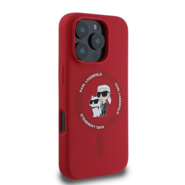 KARL LAGERFELD iPhone 16 Pro Mobilskal Magsafe Silikon Heads Ring