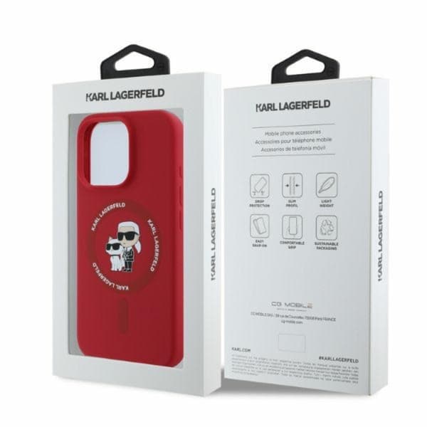 KARL LAGERFELD iPhone 16 Pro Mobilskal Magsafe Silikon Heads Ring